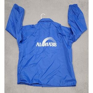 Vintage Pepsi Jacket Mens XL Aloha 88 Hartwell Blue Snap Pullover Windbreaker